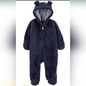 Carter's Baby Boy Navy Sherpa Pram 9M